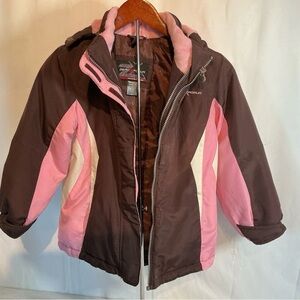 ZeroXposur Pink and Brown Kids Puffer Jacket